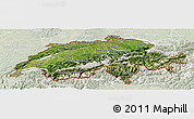 Satellite Panoramic Map of Switzerland, lighten
