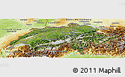 Satellite Panoramic Map of Switzerland, physical outside