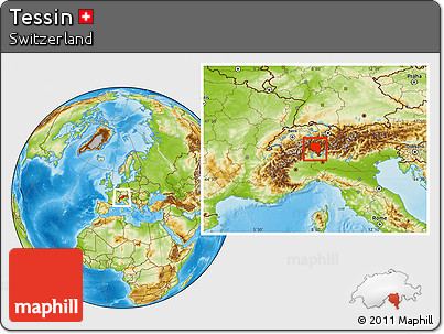Physical Location Map of Tessin