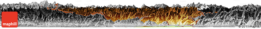 Physical Horizon Map of Ticino, desaturated