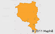 Political Simple Map of Ticino, cropped outside