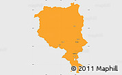 Political Simple Map of Ticino, single color outside