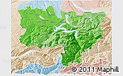 Political Shades 3D Map of Zentralschweiz, lighten