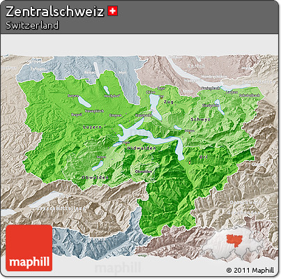 Political Shades 3D Map of Zentralschweiz, lighten, semi-desaturated