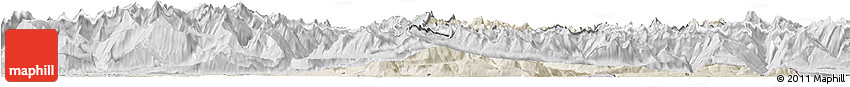 Shaded Relief Horizon Map of Zentralschweiz, desaturated