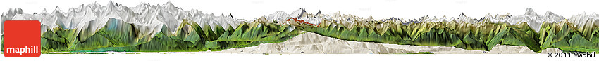 Shaded Relief Horizon Map of Zentralschweiz, satellite outside