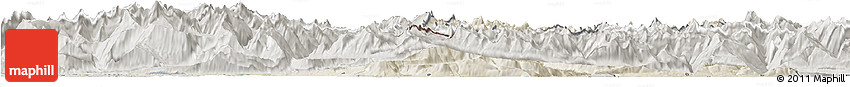 Shaded Relief Horizon Map of Zentralschweiz, semi-desaturated