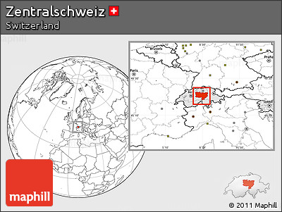 Blank Location Map of Zentralschweiz, highlighted country