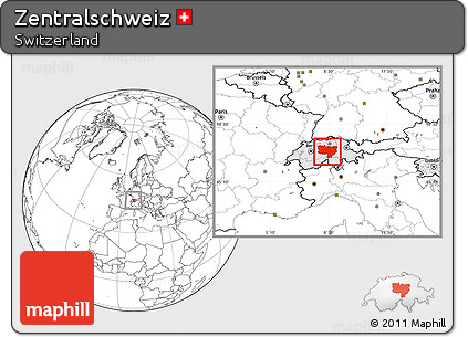 Blank Location Map of Zentralschweiz, highlighted country