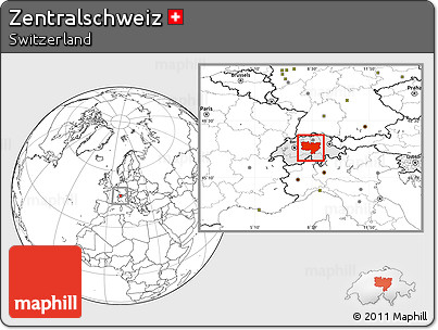 Blank Location Map of Zentralschweiz, highlighted country