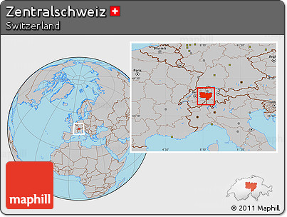 Gray Location Map of Zentralschweiz, within the entire country