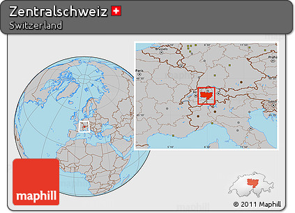 Gray Location Map of Zentralschweiz