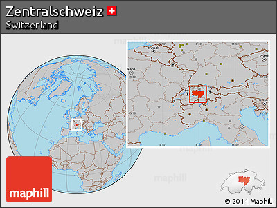 Gray Location Map of Zentralschweiz