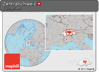 Gray Location Map of Zentralschweiz, highlighted country