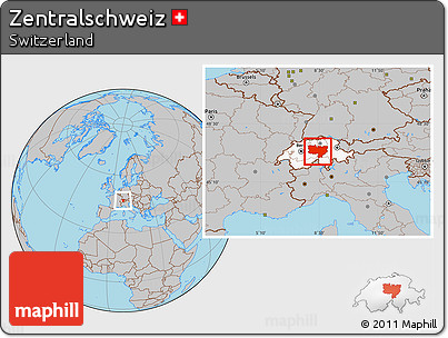 Gray Location Map of Zentralschweiz, highlighted country
