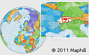 Political Location Map of Zentralschweiz, highlighted country, within the entire country