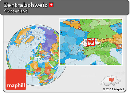 Political Location Map of Zentralschweiz, highlighted country