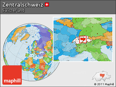 Political Location Map of Zentralschweiz, highlighted country