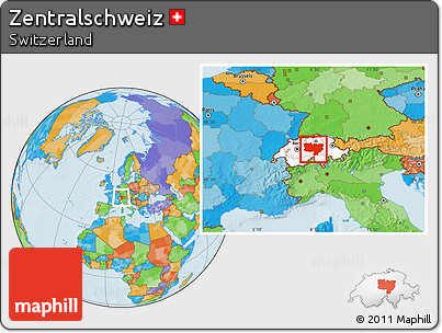 Political Location Map of Zentralschweiz, highlighted country