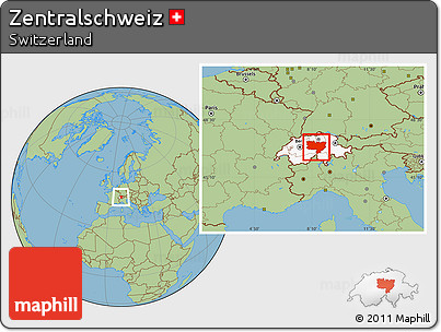 Savanna Style Location Map of Zentralschweiz, highlighted country, within the entire country