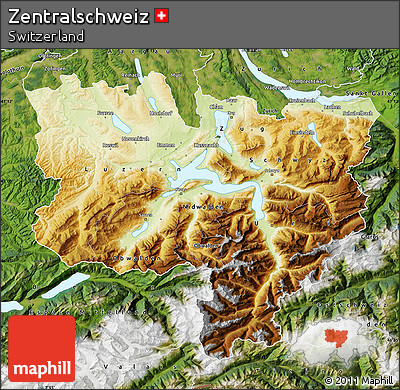 Physical Map of Zentralschweiz, satellite outside