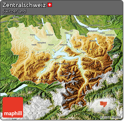 Physical Map of Zentralschweiz, satellite outside