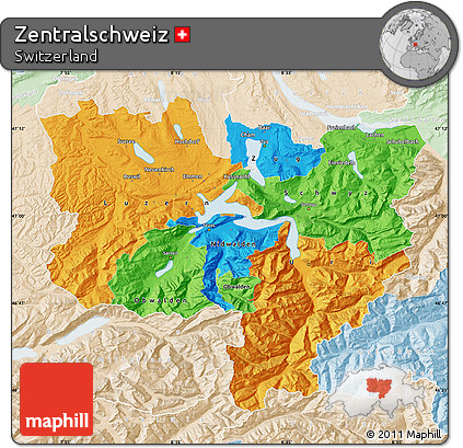 Political Map of Zentralschweiz, lighten