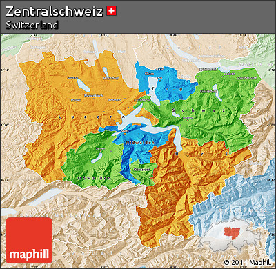 Political Map of Zentralschweiz, lighten