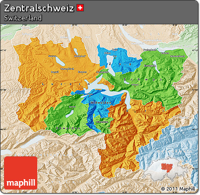Political Map of Zentralschweiz, lighten