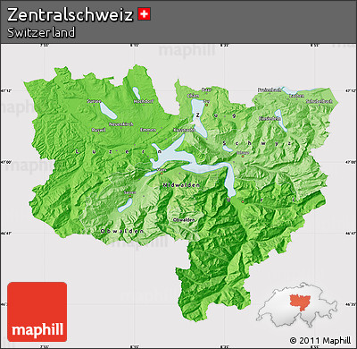 Political Shades Map of Zentralschweiz, cropped outside
