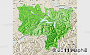 Political Shades Map of Zentralschweiz, shaded relief outside