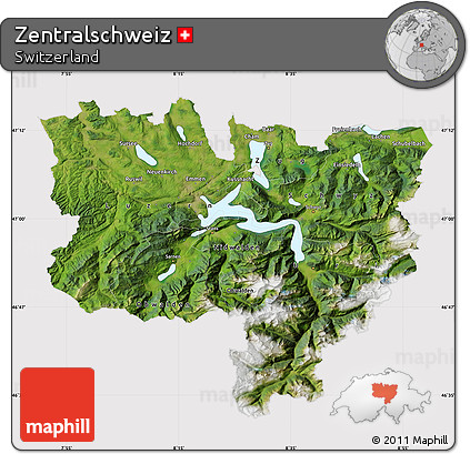 Satellite Map of Zentralschweiz, cropped outside
