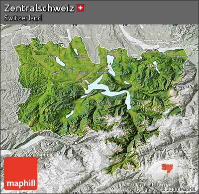 Satellite Map of Zentralschweiz, lighten, semi-desaturated