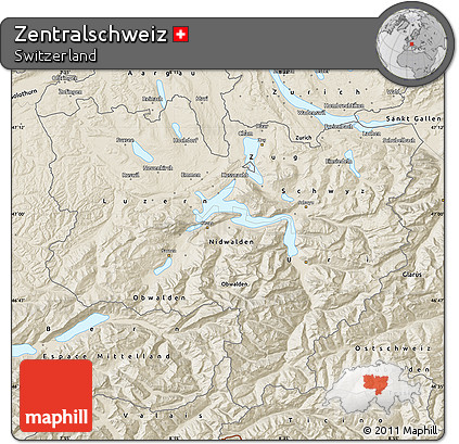 Shaded Relief Map of Zentralschweiz