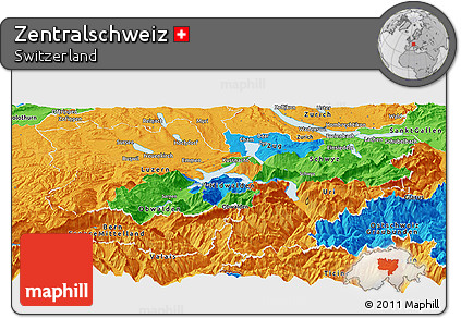 Political Panoramic Map of Zentralschweiz