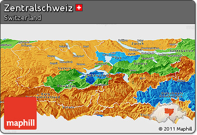 Political Panoramic Map of Zentralschweiz