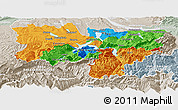 Political Panoramic Map of Zentralschweiz, lighten, semi-desaturated
