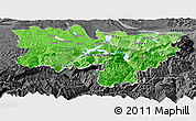 Political Shades Panoramic Map of Zentralschweiz, darken, desaturated