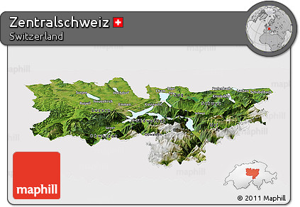 Satellite Panoramic Map of Zentralschweiz, cropped outside