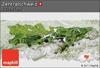 Satellite Panoramic Map of Zentralschweiz, lighten