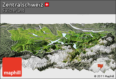 Satellite Panoramic Map of Zentralschweiz, semi-desaturated
