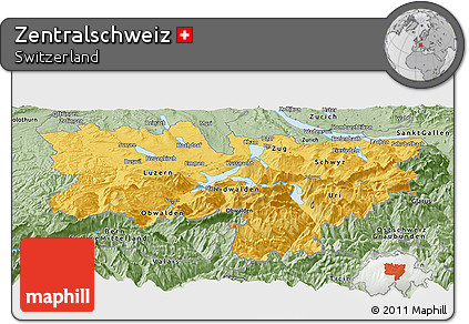 Savanna Style Panoramic Map of Zentralschweiz