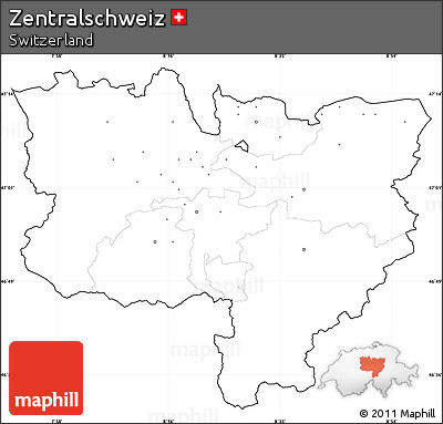 Blank Simple Map of Zentralschweiz, cropped outside, no labels