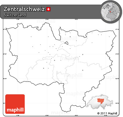 Blank Simple Map of Zentralschweiz, cropped outside, no labels
