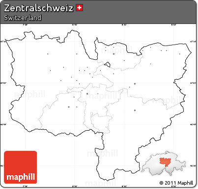 Blank Simple Map of Zentralschweiz, cropped outside, no labels