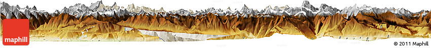 Shaded Relief Horizon Map of Uri, physical outside
