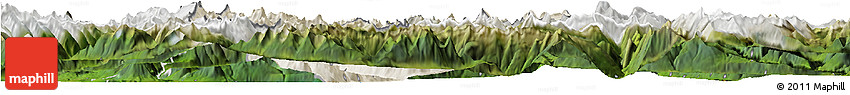 Shaded Relief Horizon Map of Uri, satellite outside