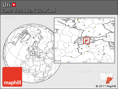 Blank Location Map of Uri, highlighted country, within the entire country