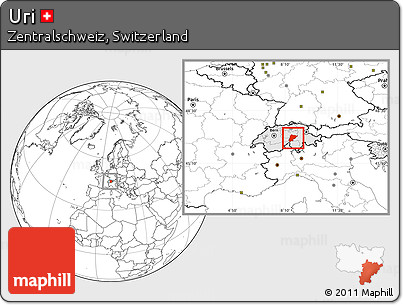 Blank Location Map of Uri, highlighted country, within the entire country