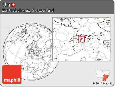 Blank Location Map of Uri, highlighted parent region
